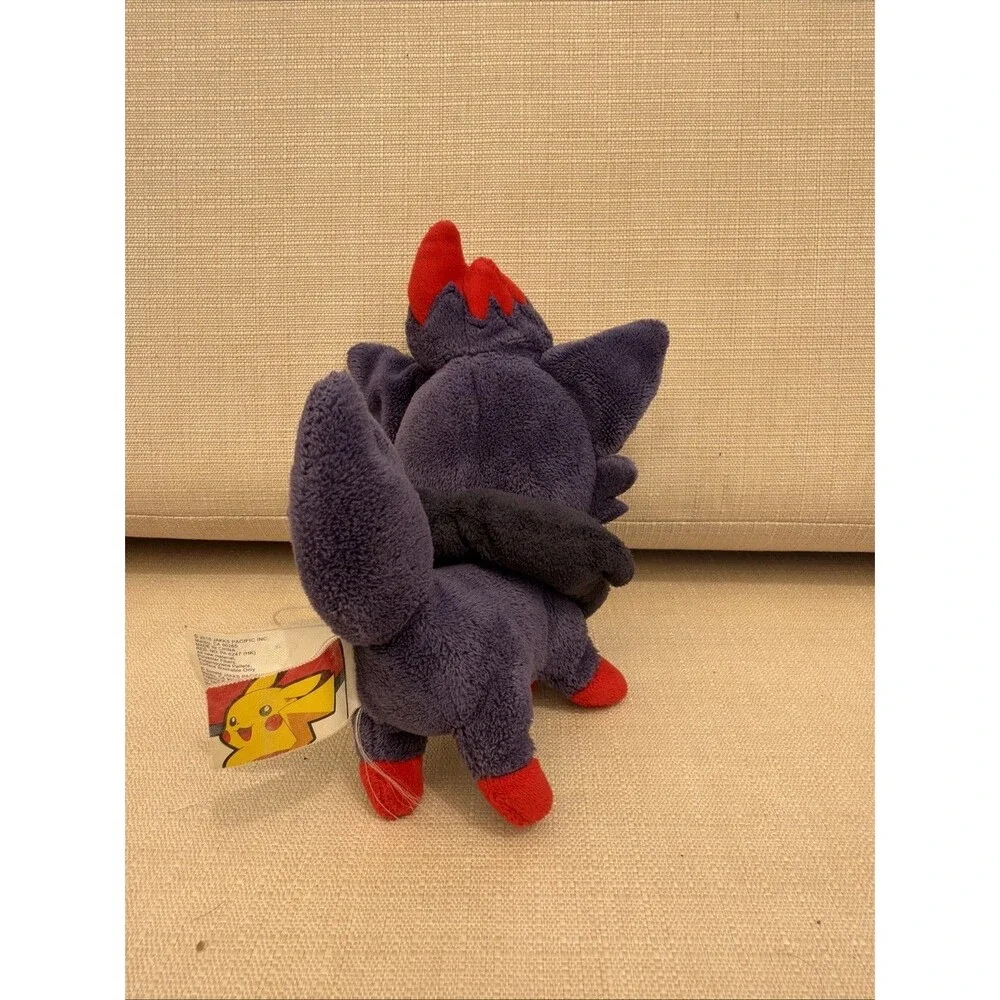 JAKKS Pacific Pokemon Zorua Plush Stuffed Toy 2011 Nintendo Black White BW Soft